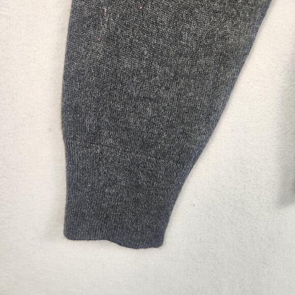 LOFT Pullover Sweater Women’s SZ L Charcoal Gray Long Sleeve V- Neck Knit EUC - Picture 5 of 13